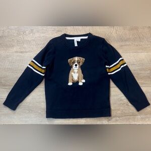 Janie and Jack Kid’s Dog Varsity Cotton Sweater Size 5